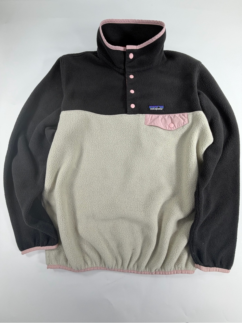 Patagonia Synchilla Snap-T Fleece Pullover Pink Colorblock Outdoor Women’s M